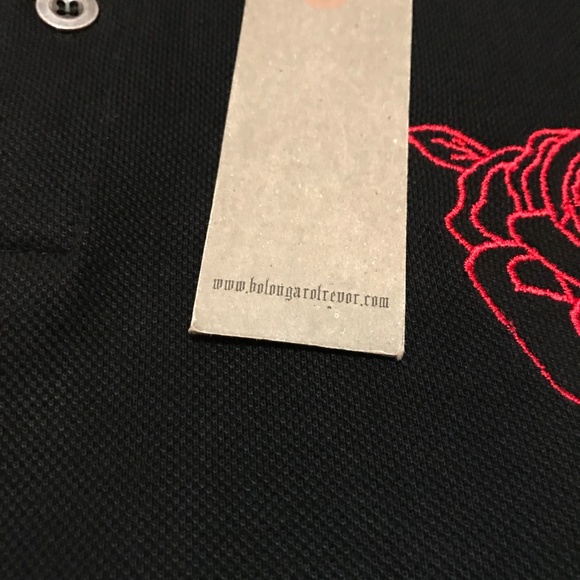 BOLONGARO TREVOR ROSE SKULL POLO SHIRT - Picture 5 of 7